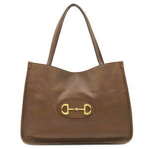 Gucci Tote Bag Horsebit Leather Brown Handbag Shoulder